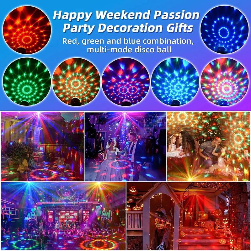 7 Colors Strobe Light Sound Activated Stage with Remote Control Disco Ball Lamps for Home Room Parties Kids Birthday Wedding Bar