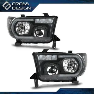 CROSSDESIGN Fit For 07-13 Toyota Tundra 08-17 Sequoia LED Headlights Left+Right