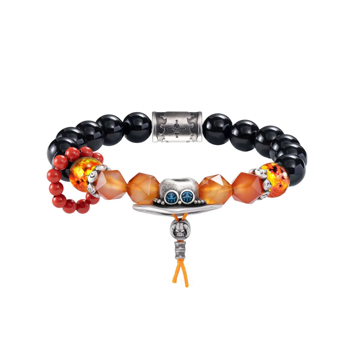 Anime Pirates Fan Jewelry Unisex Accessory Straw Hat Beaded Bracelet with Unique Beads and Charms Featuring Vibrant Colors and Detailed Charms