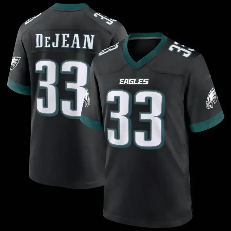 DeJean #33 Inspired Football Jersey, Philadelphia Black Alternate Player Style Game Jersey, American Football Fan Shirt, Unisex Sports Apparel, Game Day Streetwear Outfit, Gift for Football Fans