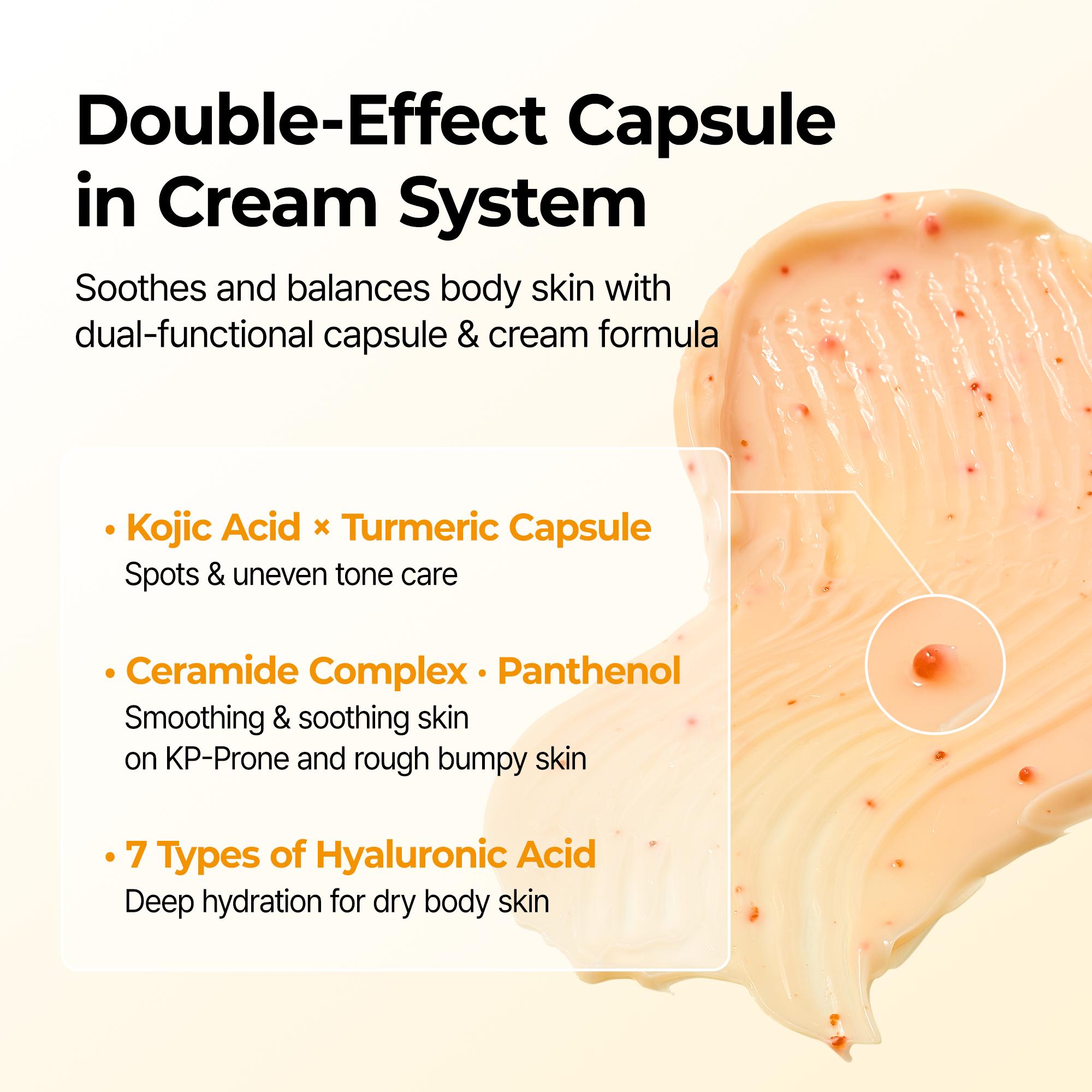 [Dr.melaxin Official] Kojic Acid Turmeric Capsule Body Cream 200ml for Body Dark Spot & Uneven Tone Care