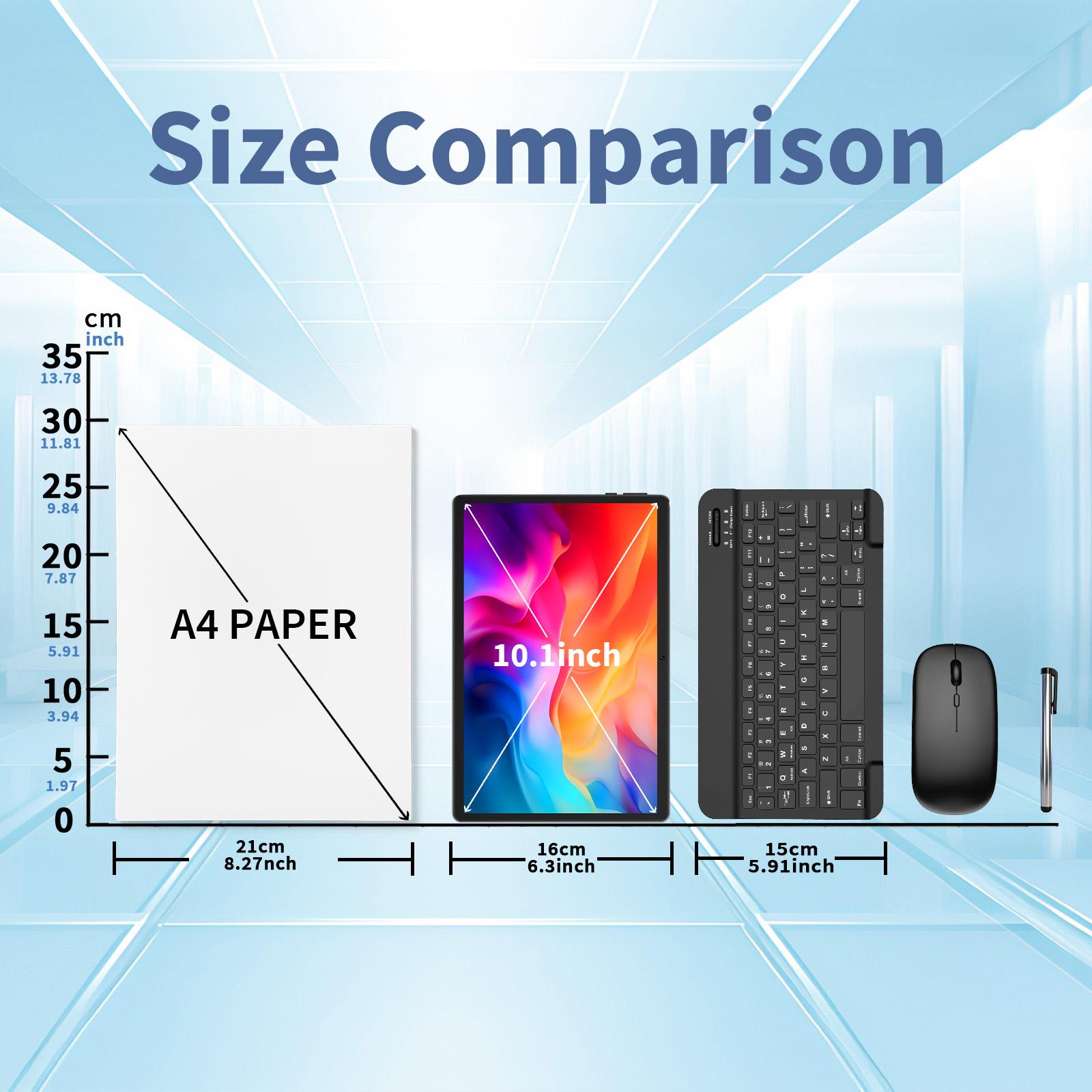 【TikTokShopStockUp】Relndoo Android 15 10.1 Inch Tablet, 5-in-1 with Keyboard, Mouse, Stylus, Case, 5G WiFi for Valentine’s Day Gift