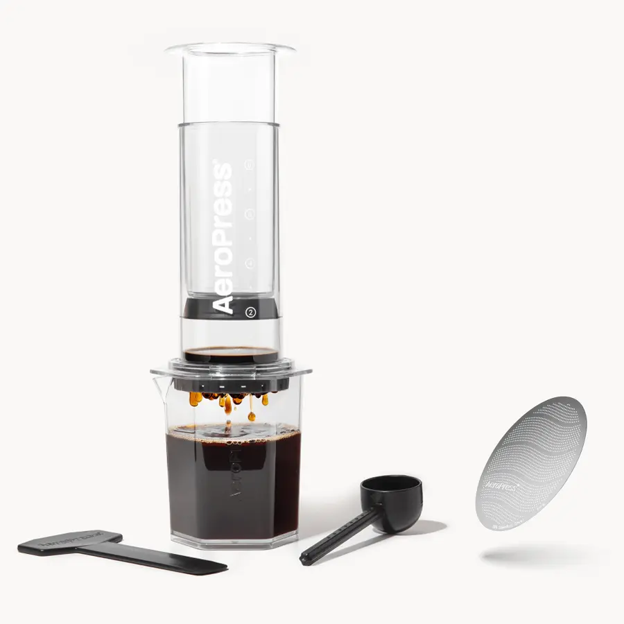 AeroPress Clear XL Coffee Press and Stainless Steel Filter Bundle