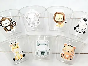 SAFARI PARTY CUPS Safari Birthday Cups Safari Birthday Safari Party Safari Decorations Safari Baby Shower Safari Favors Jungle Party Cups