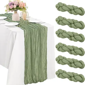 6-Pack Cheesecloth Table Runners Gauze Cheese Cloth Boho Table Runners Holiday Table Runners Table Covers for Weddings, Birthdays, Bridal Showers, Receptions, Boho Tables