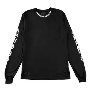 Chrome Hearts Neck Logo Long Sleeve Tee Shirt Black White