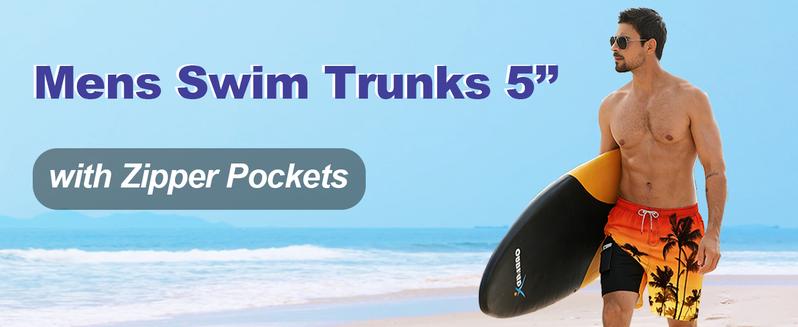 APTRO Mens Swim Trunks with Compression Liner 5 Inch Board Shorts 2 in 1 Swimwear Zipper Pockets Quick Dry 100% Polyester for All-Day Comfort Activewear