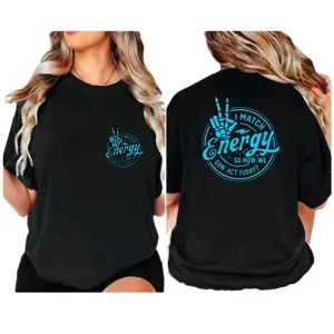 funny shirt I match energy sarcasm humor cute popular trending blue and black  Short sleeve Unisex Tshirt