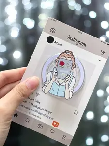 Aesthetic Book Lover Phone Grip – Minimalist Reader Illustration Stand for Bookish Girls, Cute Pastel Reading Accessory for Smartphones & Everyday Use