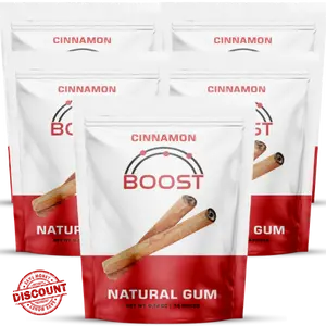 4 for 1 Boost Cinnamon Natural Chewing Gum - 70 Pieces, 0.74 oz Net Weight