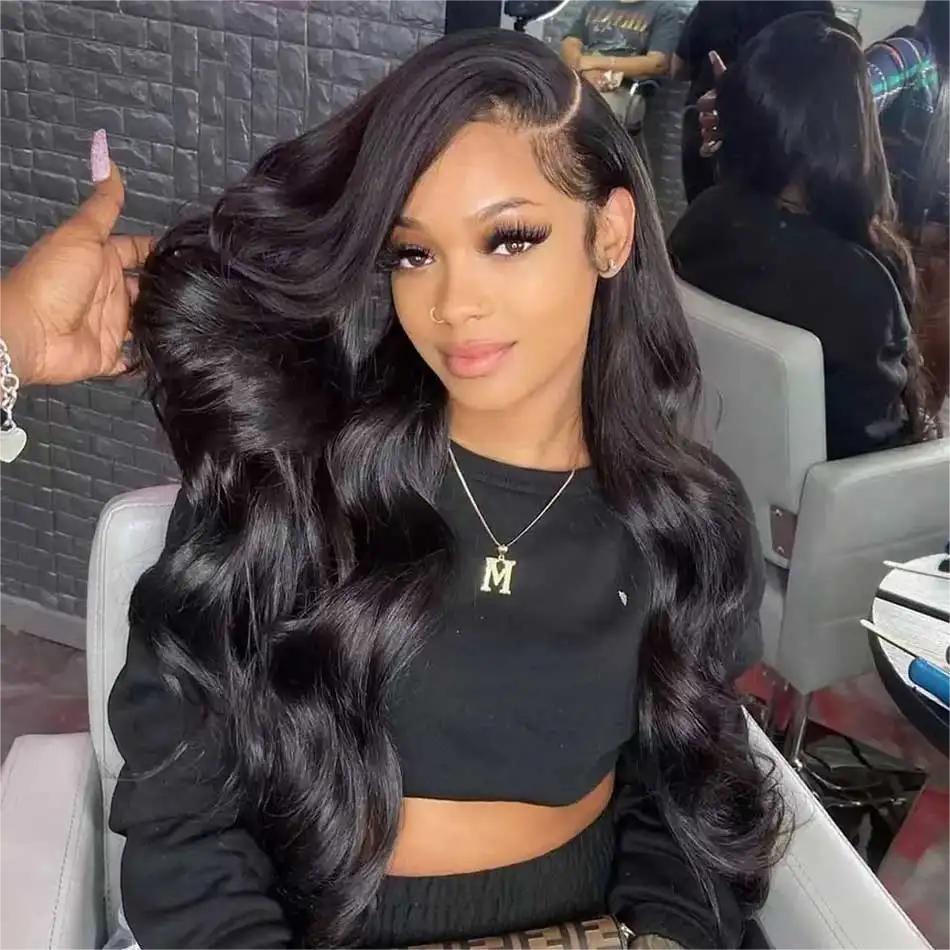 [Super Deal] Hot Star Straight and Body Wave Natural Black 13x6 HD Transparent Lace Front Human Hair Wigs Pre Plucked Wigs For Women