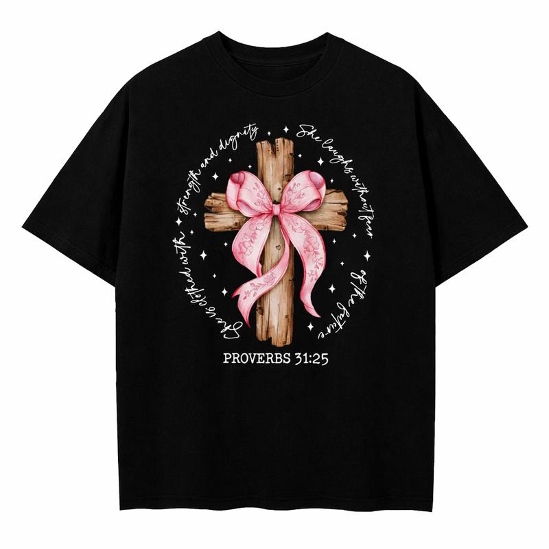 Men's Classic Cotton Casual Short-Sleeve Round Neck T-Shirt - Breast Cancer Support Apparel with Faith Ribbon, Christian Top, Fabric Options in S-5XL Sizes Including XL