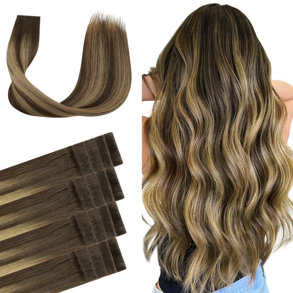 GOO GOO Invisi Edge Tape in Hair Extensions Straight Natural Remy Human Hair, 14inch-24inch 20pcs 50g, Seamless Injected Tape, Virgin Remy Hair, Natural Look summer hairstyles #tiktokshopbacktoschool #sohochic