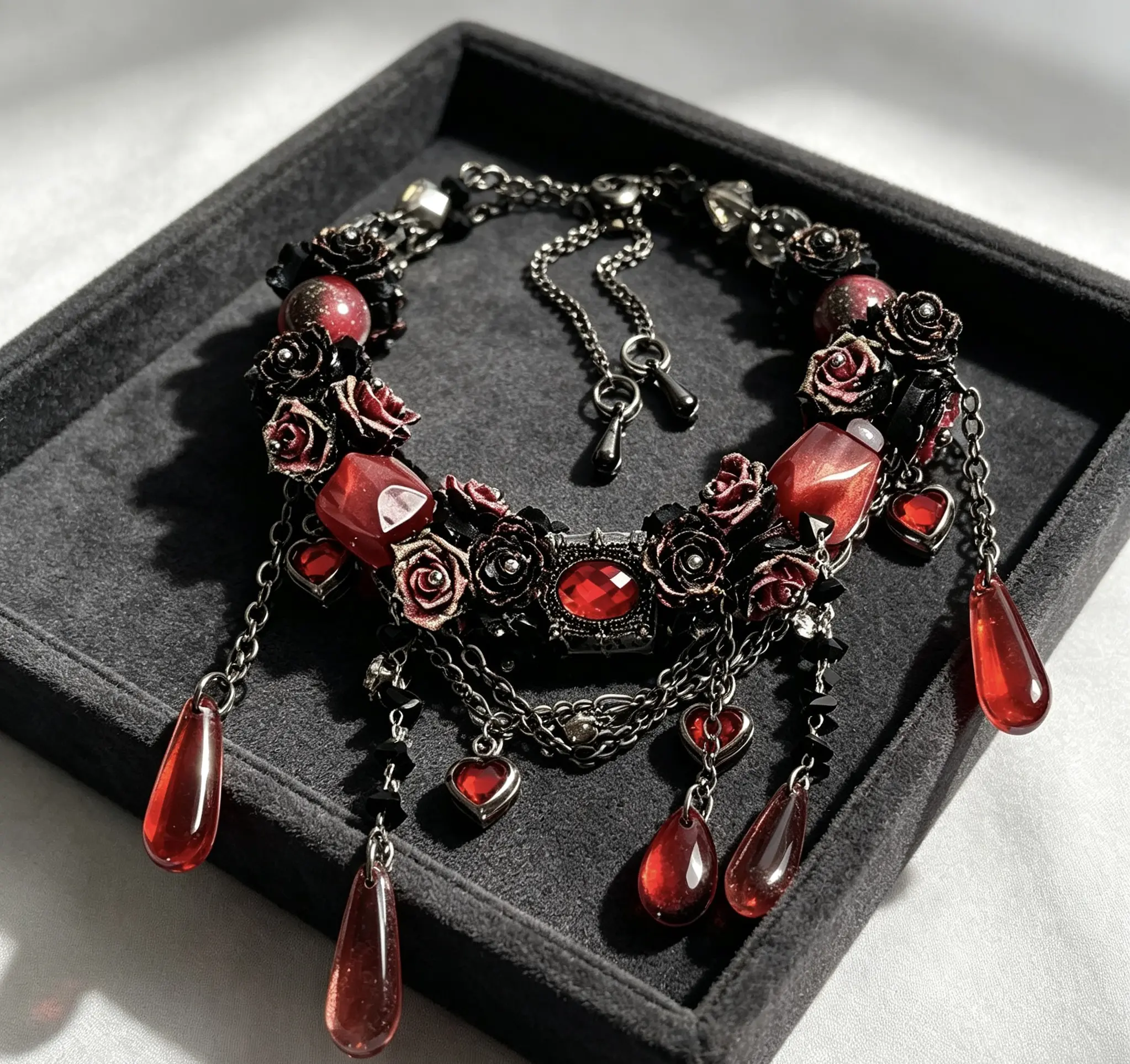 Female Wear Adjustable Size 2026 New Popular Floral Motif Heavy Layering Party-Ready Handmade Bracelet - Soft Rubber Flower Resin, Exquisite Glass Beaded, Resin & Glass