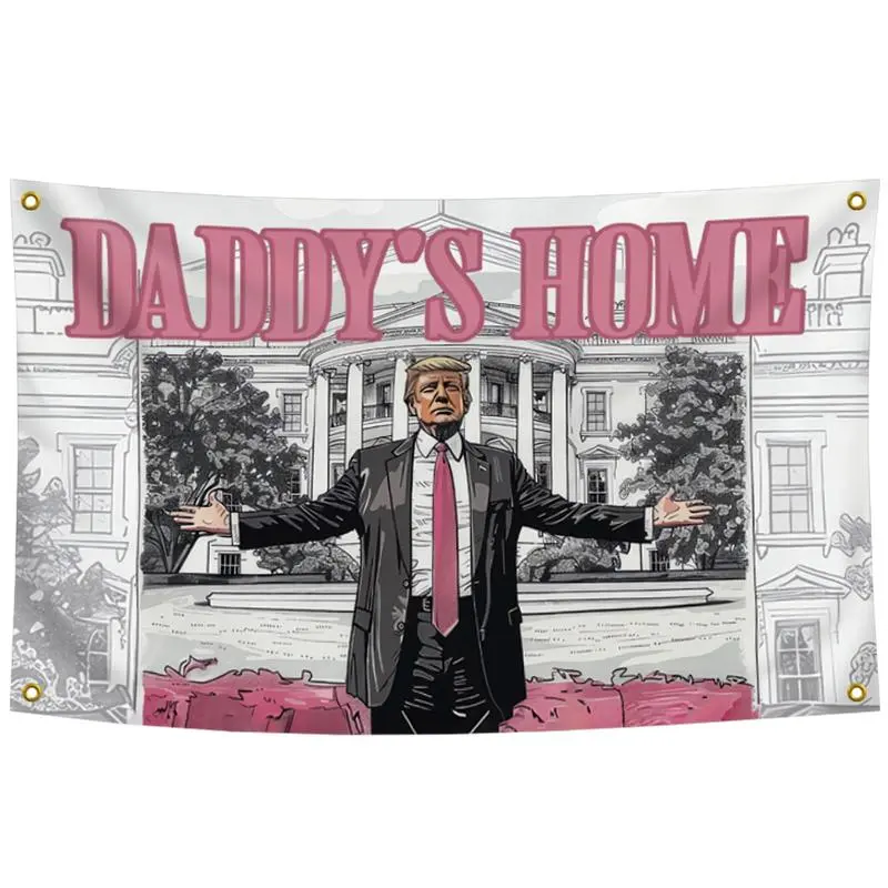 TRUMP DADDY'S HOME White House Decorative Tapestry, 3x5 Ft Single Polyester Home Wall Hanging, Living Room Wall Decor