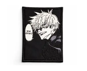 Anime Inspired Embroidered Iron-On Patch | Large Manga Style Jacket Patch (4.75” x 3.5”)