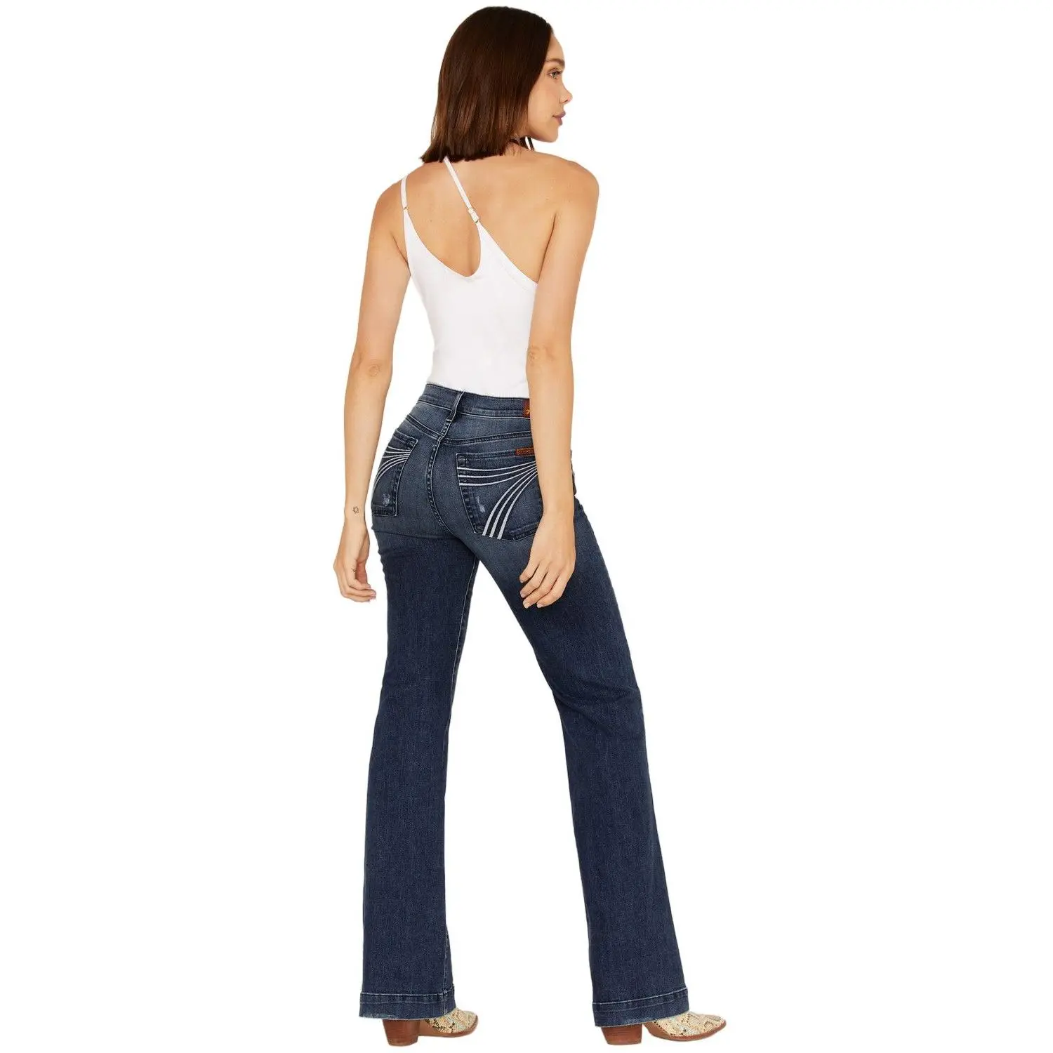 7 For All Mankind Women's Dojo Trouser Flare Jeans - 7U300005-Xos