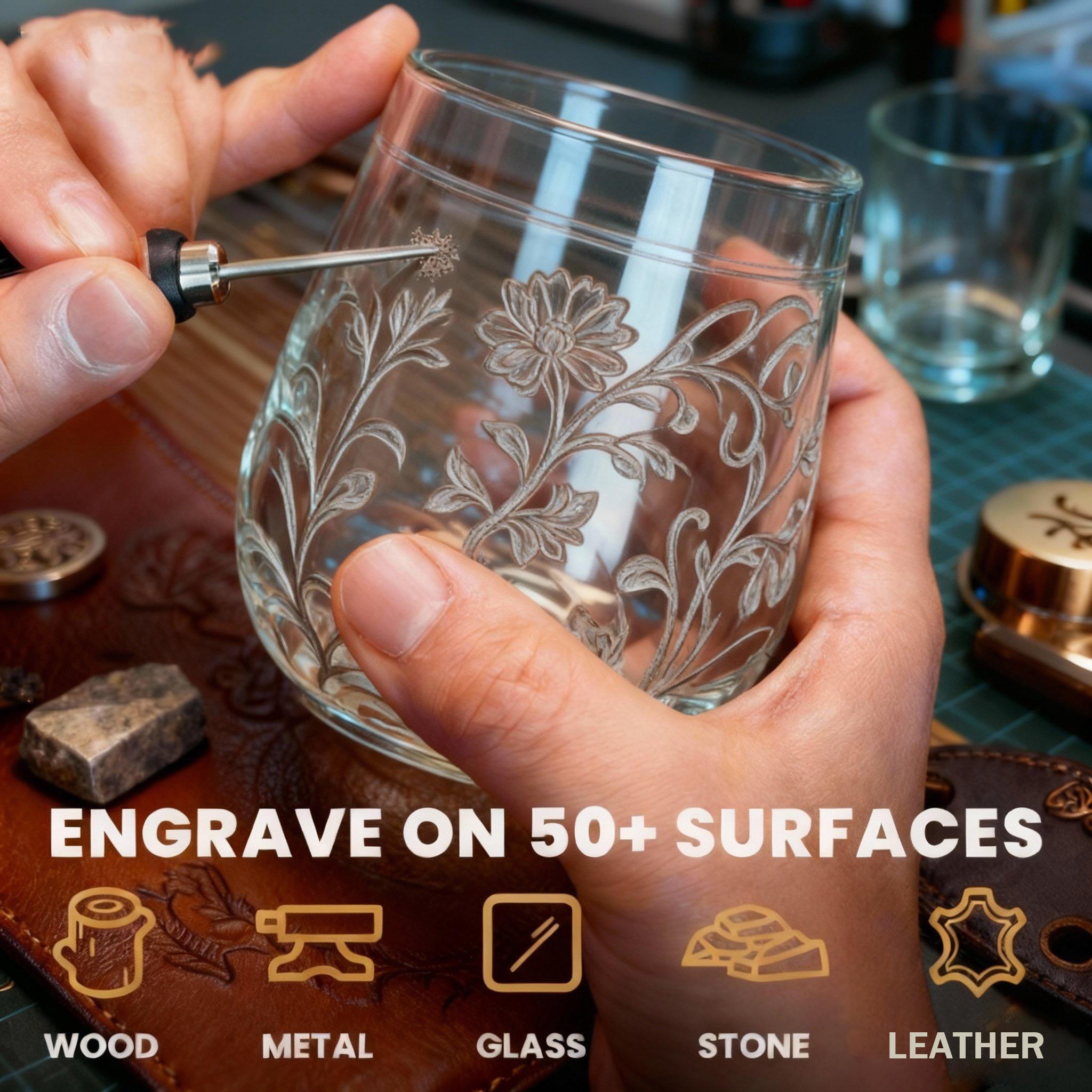 Engraving Pen with 30 Free Diamond Bits | Perfect Mother's Day Gift, Easy to Use, USB-C Fast Charging, 3 Speed 8000-21000 RPM for Personalized DIY Gifts Engraving Pen with 30 Free Diamond Bits | Perfect Mother's Day Gift, Easy to Use, USB-C Fast Charging, 3 Speed 8000-21000 RPM for Personalized DIY Gifts