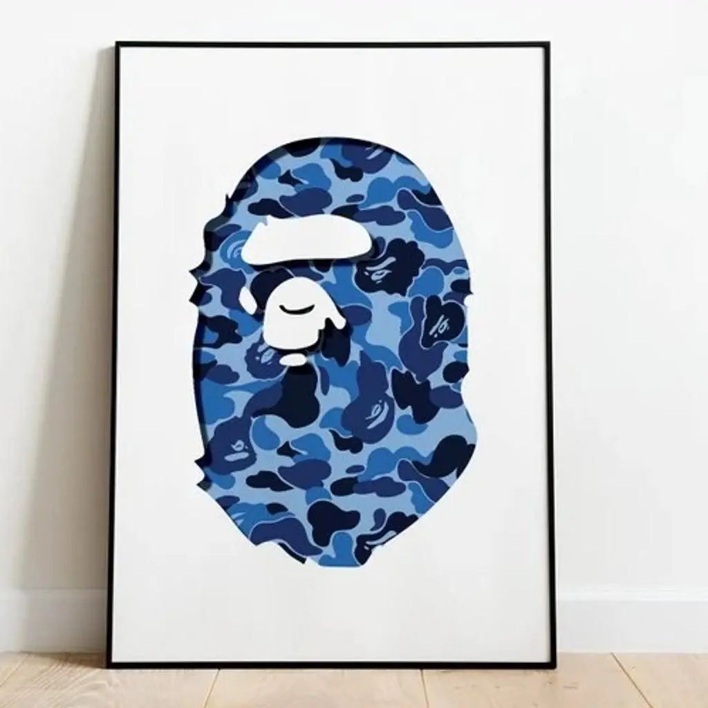 A Bathing Ape Blue Bape Head Poster 16X24 (Frame Not Included) A Bathing Ape Blue Bape Head Poster 16X24 (Frame Not Included)