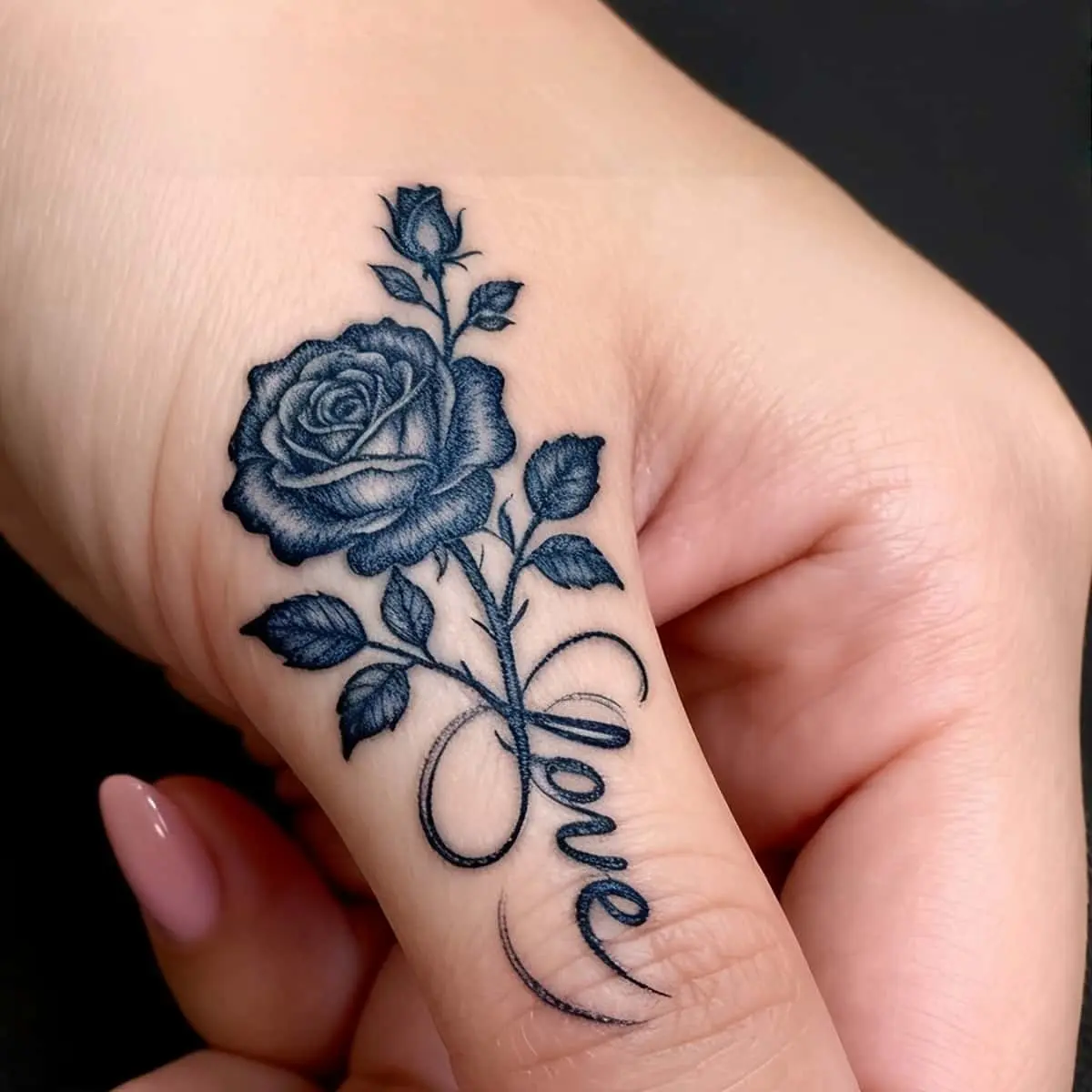 4pcs Minimalist Rose Tattoo Stickers, 7-14 Day Semi-Permanent Fake Tattoos with Herbal Ink, Waterproof & Natural-Looking for All Skin Types, Multi-Pack