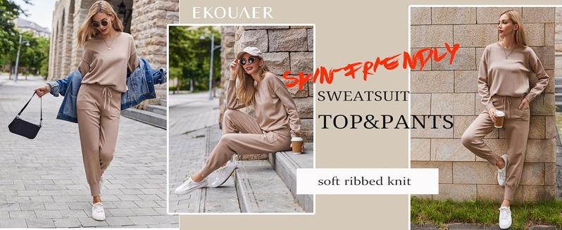 Women's 2 Piece Lounge Set Long Sleeve Knit Pajamas Sweatsuit Jogger Pant Outfits With Pockets S-XXL,Outfits for Daily, Downtown Girl Clothes. Fal Outfits, Christmas 2025 Trend, Fall & Winter Womenswear Loungewear Nightwear Soft Sweater Women's 2 Piece Lounge Set Long Sleeve Knit Pajamas Sweatsuit Jogger Pant Outfits With Pockets S-XXL,Outfits for Daily, Downtown Girl Clothes. Fal Outfits, Christmas 2025 Trend, Fall & Winter Womenswear Loungewear Nightwear Soft Sweater