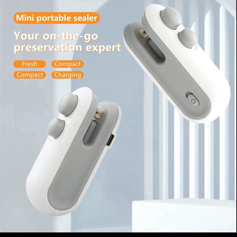 Mini snack bag sealing machine,2 in 1 heat USB rechargeable snack bag selaer,plastic Electric bag sealers, keep food fresh. Portable Sealer Picnics.