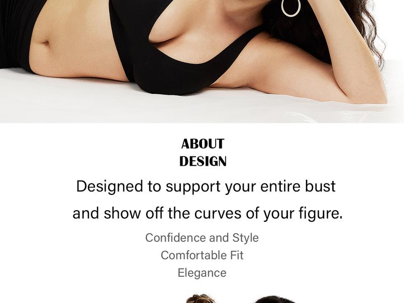 OEAK Deep V Seamless Bras for Women Comfortable Push Up Bra No Underwire Jelly Bra