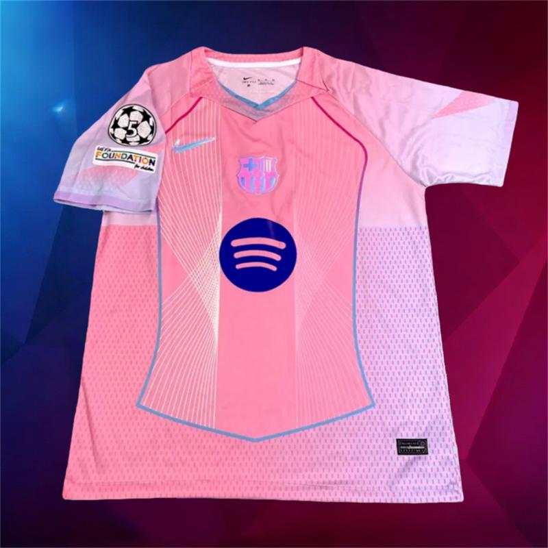 25 26 Pink #10 Yamal Short sleeve Soccer jersey