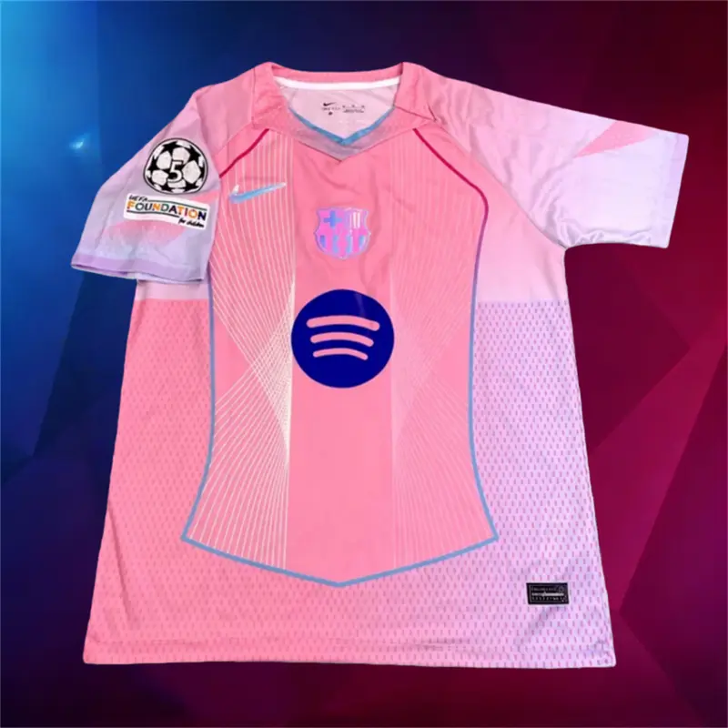 25 26 Pink #10 Yamal Short sleeve Soccer jersey