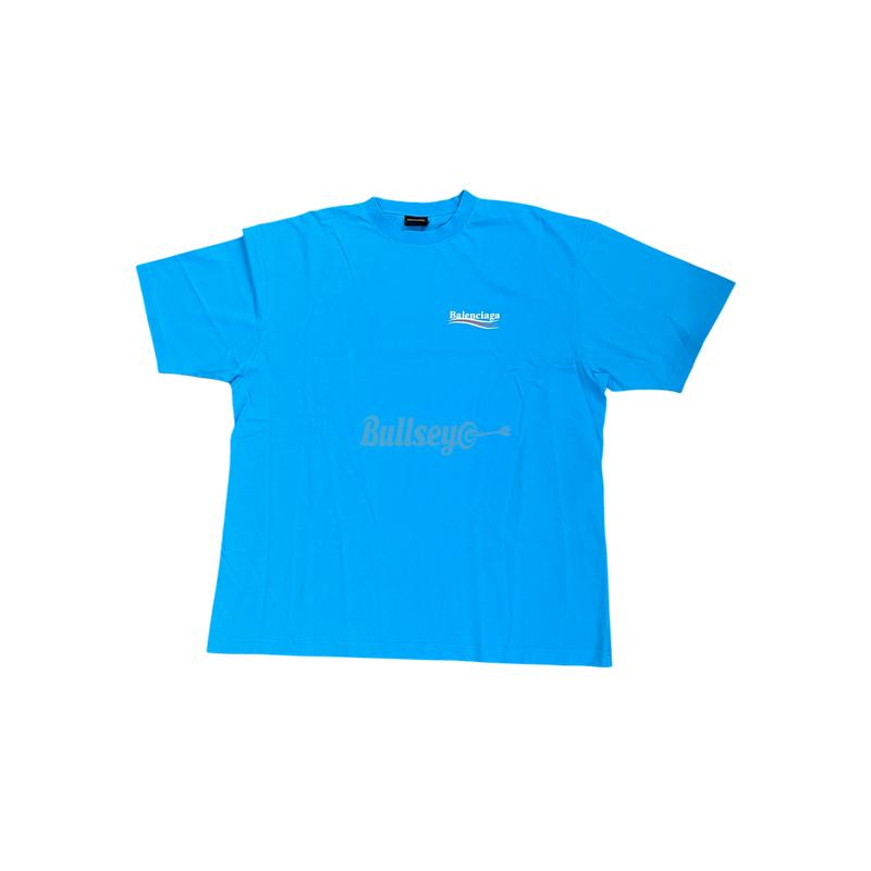 Balenciaga Political Campaign Logo Light Blue T-Shirt