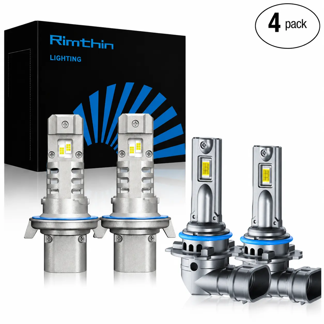 Rimthin For 2005-2022 Ford F250 F350 F450 Super Duty H13 9008 LED Headlight + H10 9145 Fog Light Bulbs Combo 4 Pack