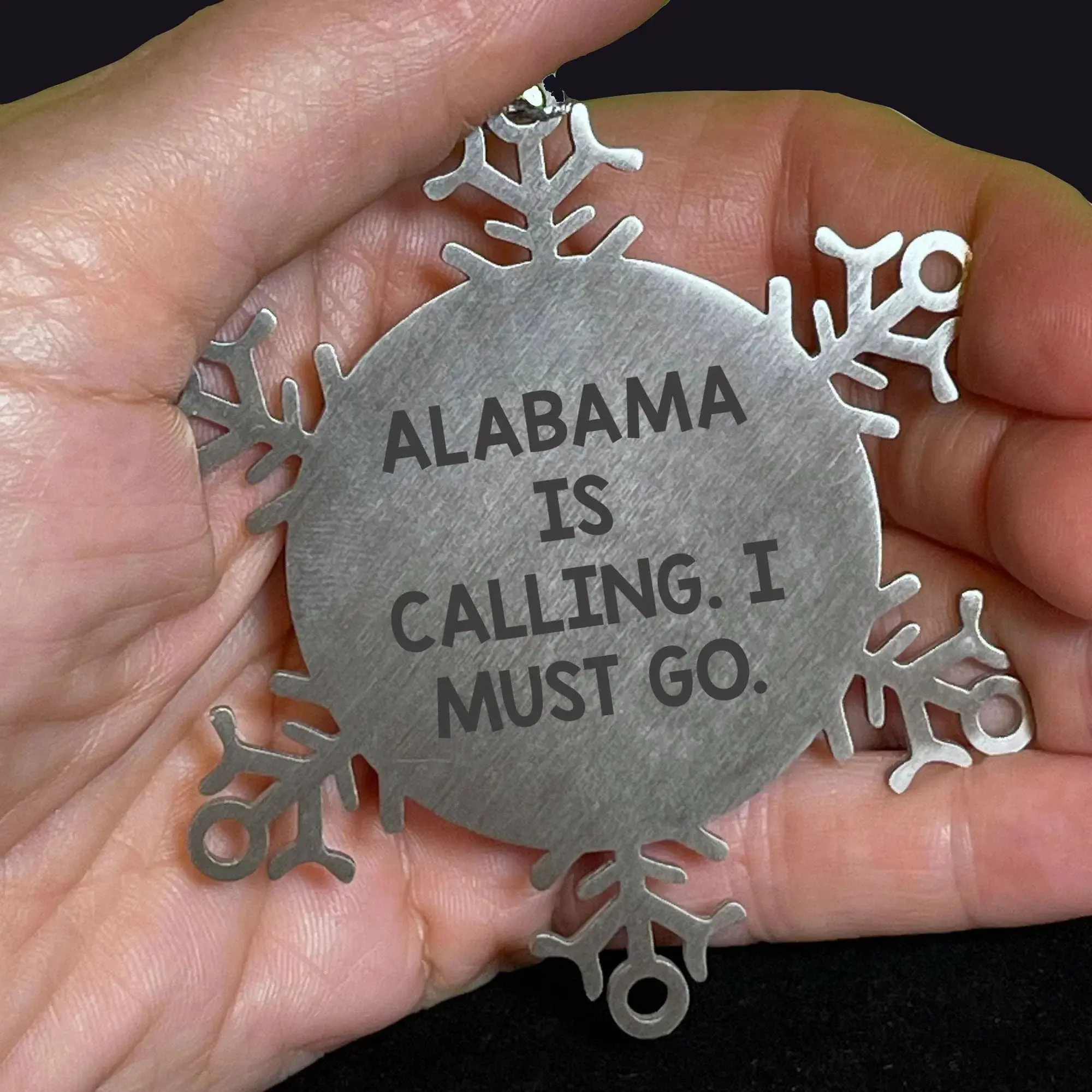 Alabama Snowflake Ornament - Durable Stainless Steel Construction Tarnish Resistant