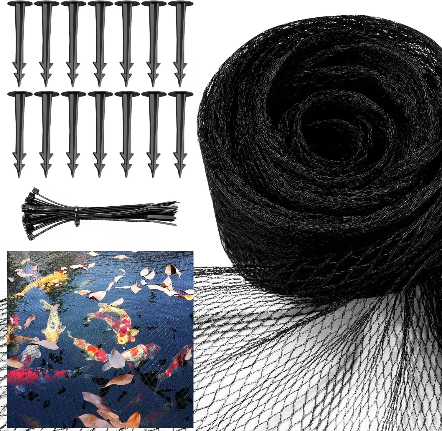 【Seasonal Exclusive】GasXpert Pond Netting, 7x10 ft, 14x14 ft, and 15x20 ft Options - Perfect for Protecting Your Fish and Pond from Debris
