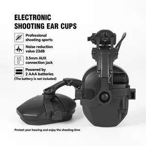 Professional Electronic Ear Protection for Firearms & Explosives. 23dB Impulse Noise Reduction, Waterproof, AUX Input, 360° Helmet Mount for Ops-Core & Team Wendy.