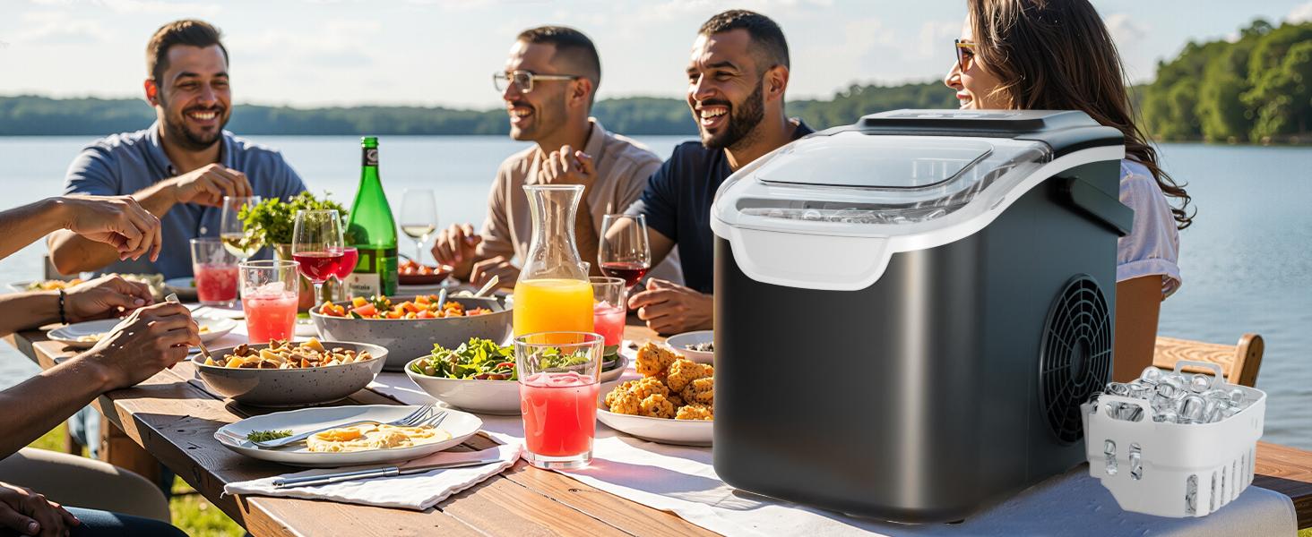 Antarctic Star Countertop Ice Maker Portable Ice Machine with Handle, 26Lbs/24H, Self-Cleaning Ice Makers, 9 Ice Cubes/6 Mins for Home Kitchen Bar Party, Black. Antarctic Star Countertop Ice Maker Portable Ice Machine with Handle, 26Lbs/24H, Self-Cleaning Ice Makers, 9 Ice Cubes/6 Mins for Home Kitchen Bar Party, Black.