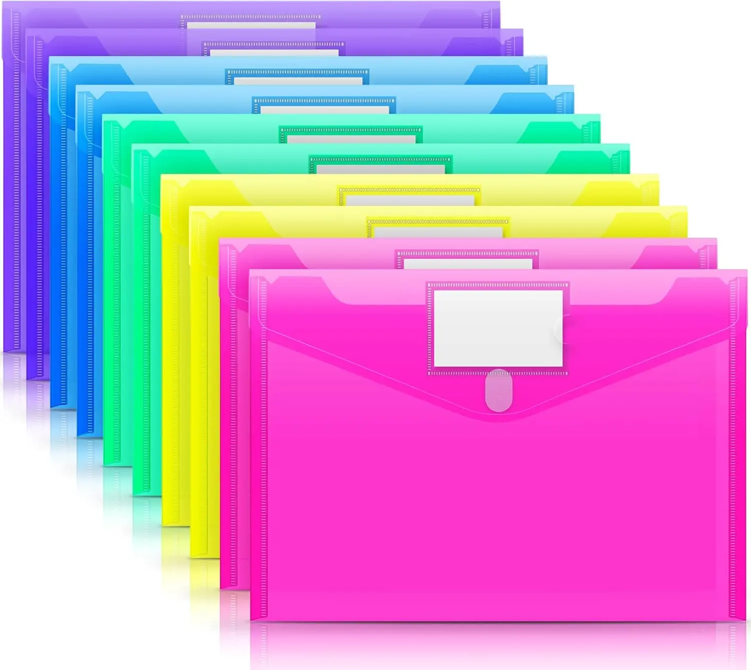 10 Pack File Folders, Clear Poly Envelopes Plastic Folders, Folder for ...