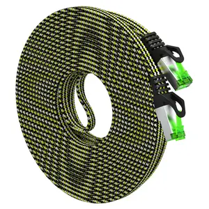 Cat7 Ethernet Cable 25 Feet - 32 AWG Flat Patch Cable - Nylon Braided Cat7 Ethernet Cable 25 Feet - 32 AWG Flat Patch Cable - Nylon Braided