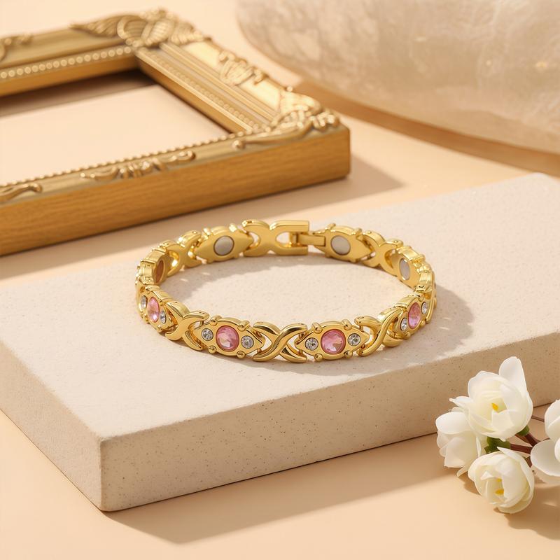 EMPTAN Women's Magnetic Bracelet with Diamonds - Energy Magnet Bracelet - Modern Fashion Metal Wristband - Trendy Jewelry Gift for Her, Valentine's Day Gift EMPTAN Women's Magnetic Bracelet with Diamonds - Energy Magnet Bracelet - Modern Fashion Metal Wristband - Trendy Jewelry Gift for Her, Valentine's Day Gift