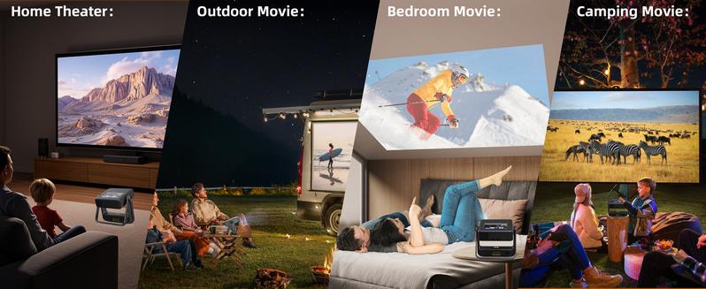 XBJ  Projector 4K 800ANSI Lumens WiFi6/5G BT5.2 Smart Touchscreen 150 Inch Screen for Home Cinema & Outdoor Movies High-Quality Christmas Gifts Christmas gift Holiday Haul