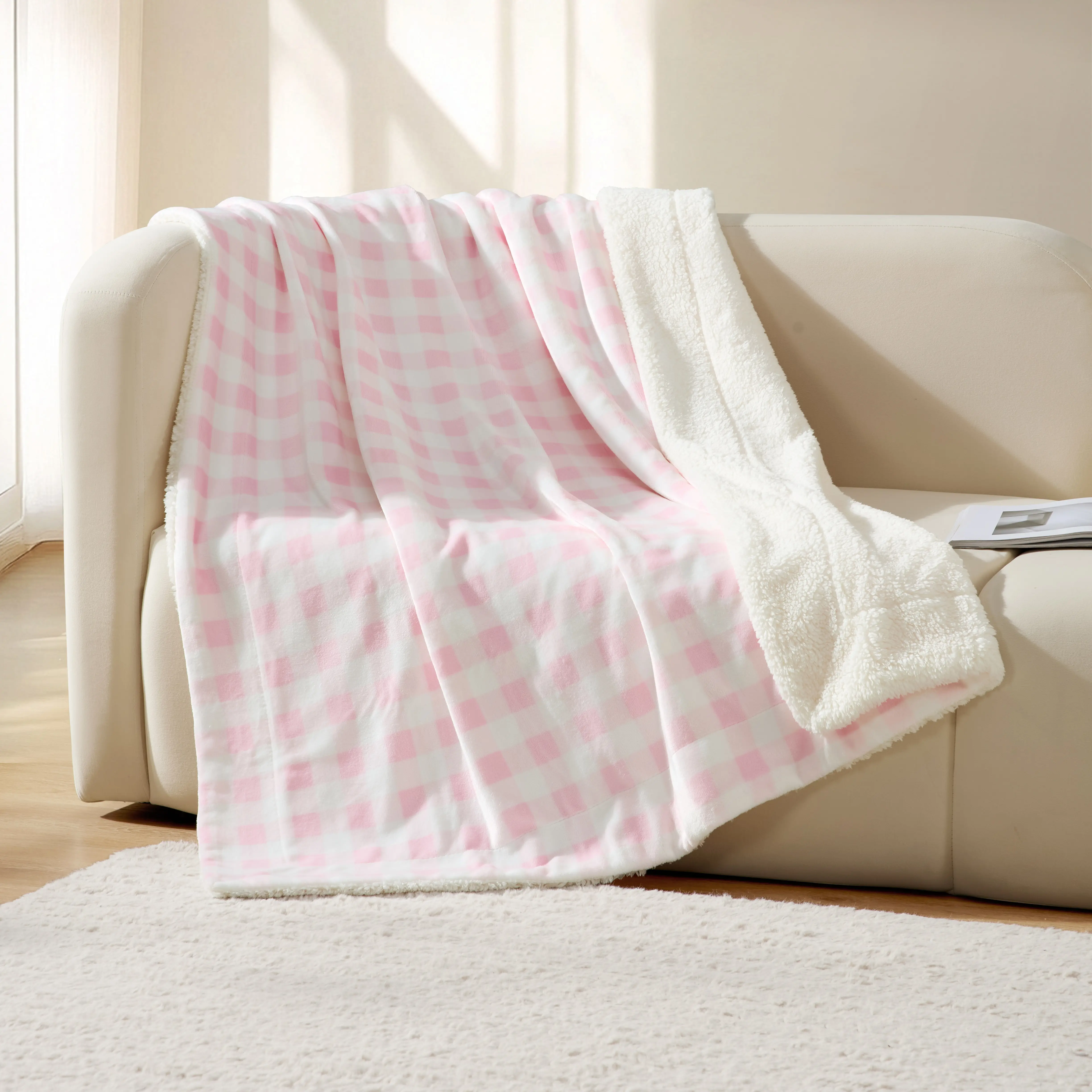 CGK | Sherpa Fleece Blanket - Reversible Sherpa Fleece Throw Blanket - Super Soft Double Sided for Bed, Sofa, Couch - Thick, Warm, & Plush - Luxurious Bedding for Winter