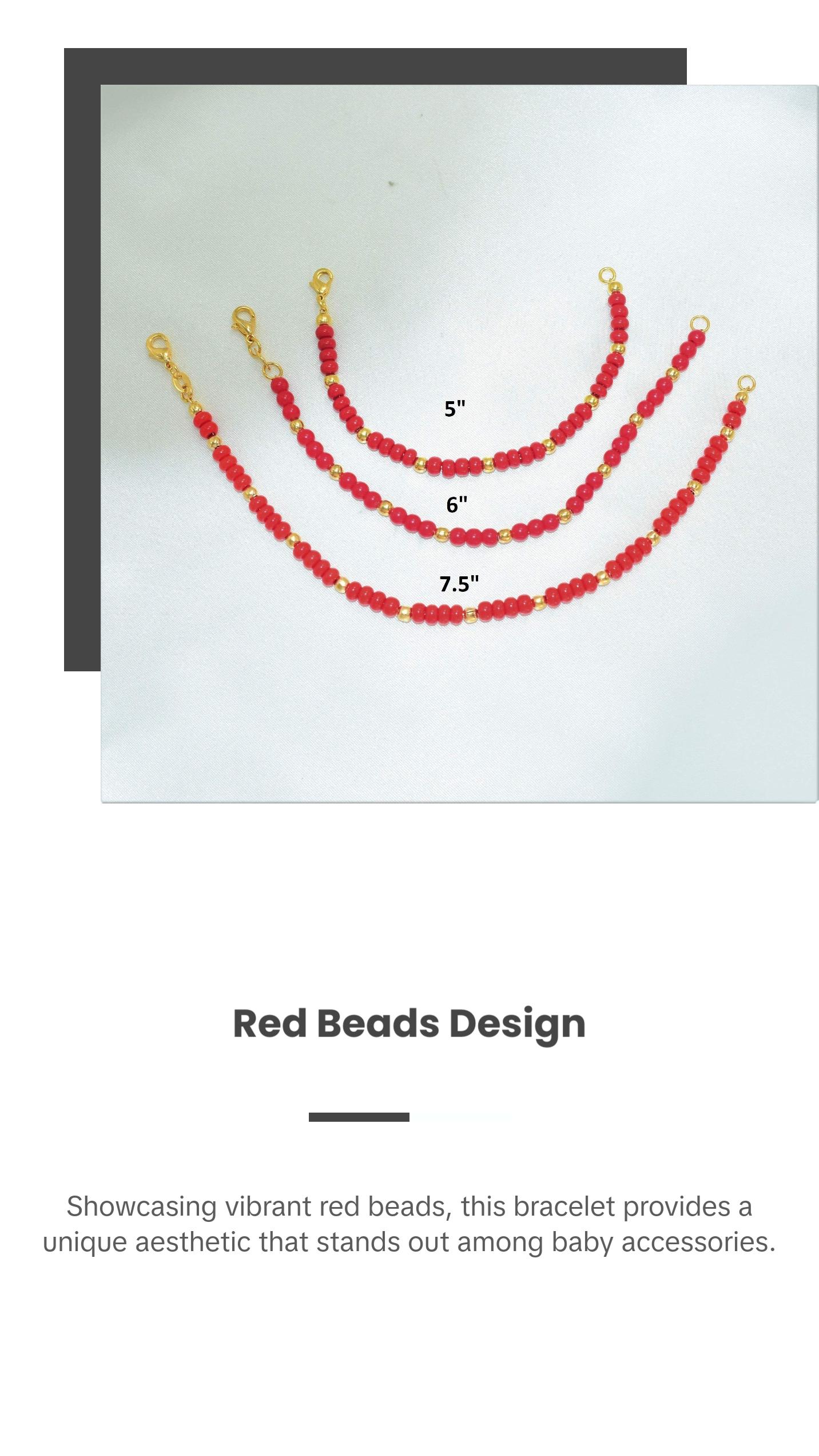 Gold Filled Red Beads Protection Bracelet for Baby - Hypoallergenic and Durable