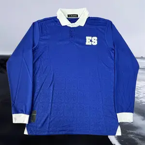 2025 El Salvador National Team Home Blue Long Sleeve Soccer Jersey Fans Version Breathable