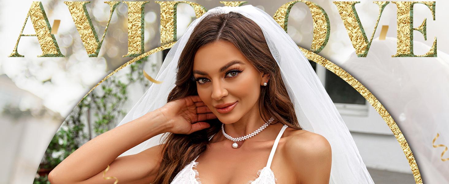 Avidlove Women's Lace Chemise Eyelash Wedding Bridal Lingerie with Adjustable Straps & Elastic Band for Nightwear & Sleepwear Avidlove Women's Lace Chemise Eyelash Wedding Bridal Lingerie with Adjustable Straps & Elastic Band for Nightwear & Sleepwear