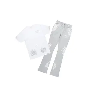 Filip White/Heather Grey T-Shirt/Stacked Track Set