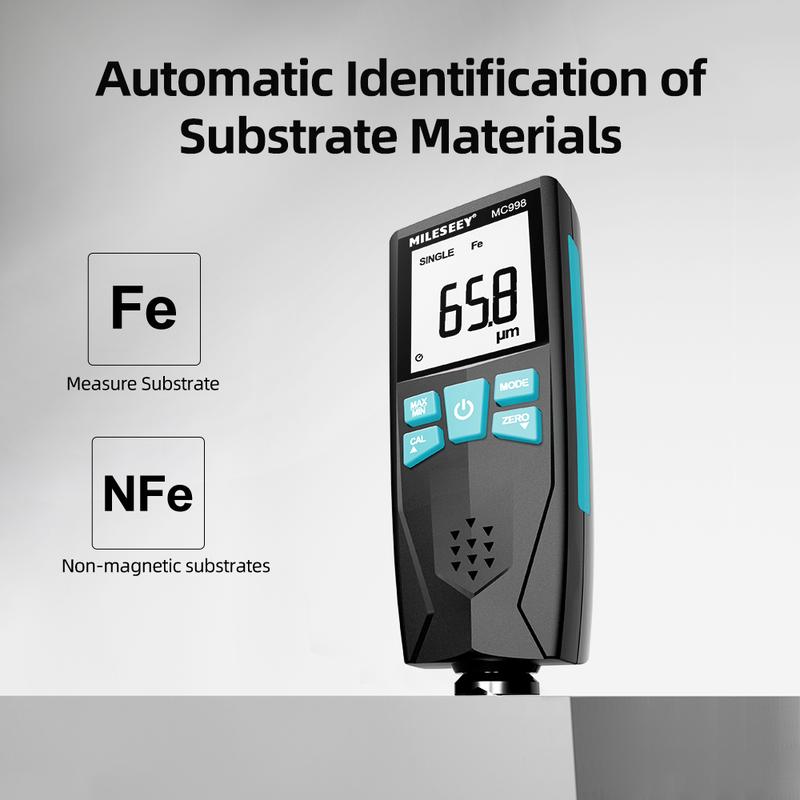 Mileseey MC998 Thickness Gauge Automotive Paint Coating Thickness Detector Auto Repair Tool 0-1500um Iron and NFe Probe Kit