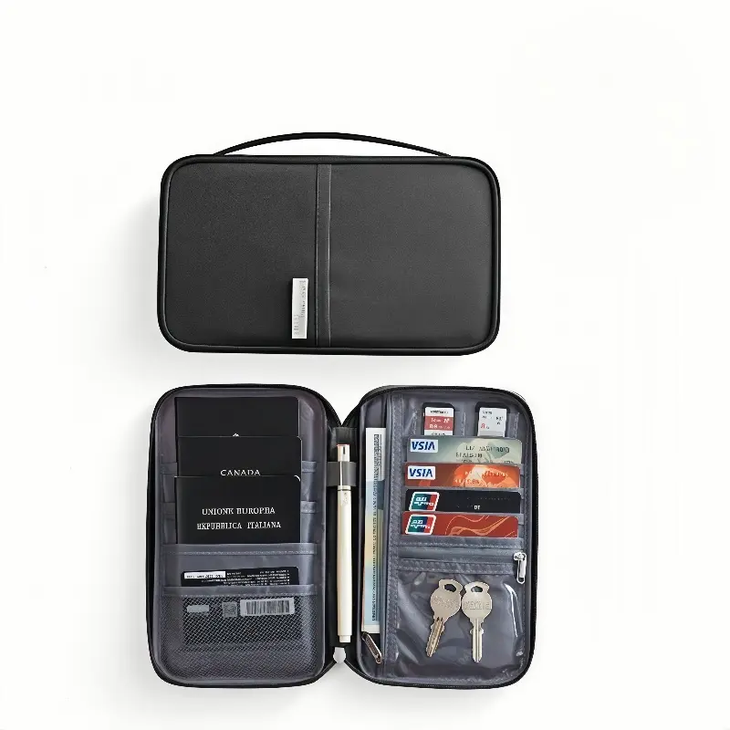 Waterproof Passport Book Holder - Unisex Slim Travel Wallet, Large-Capacity Organizer for Cards, Money, and Travel Documents