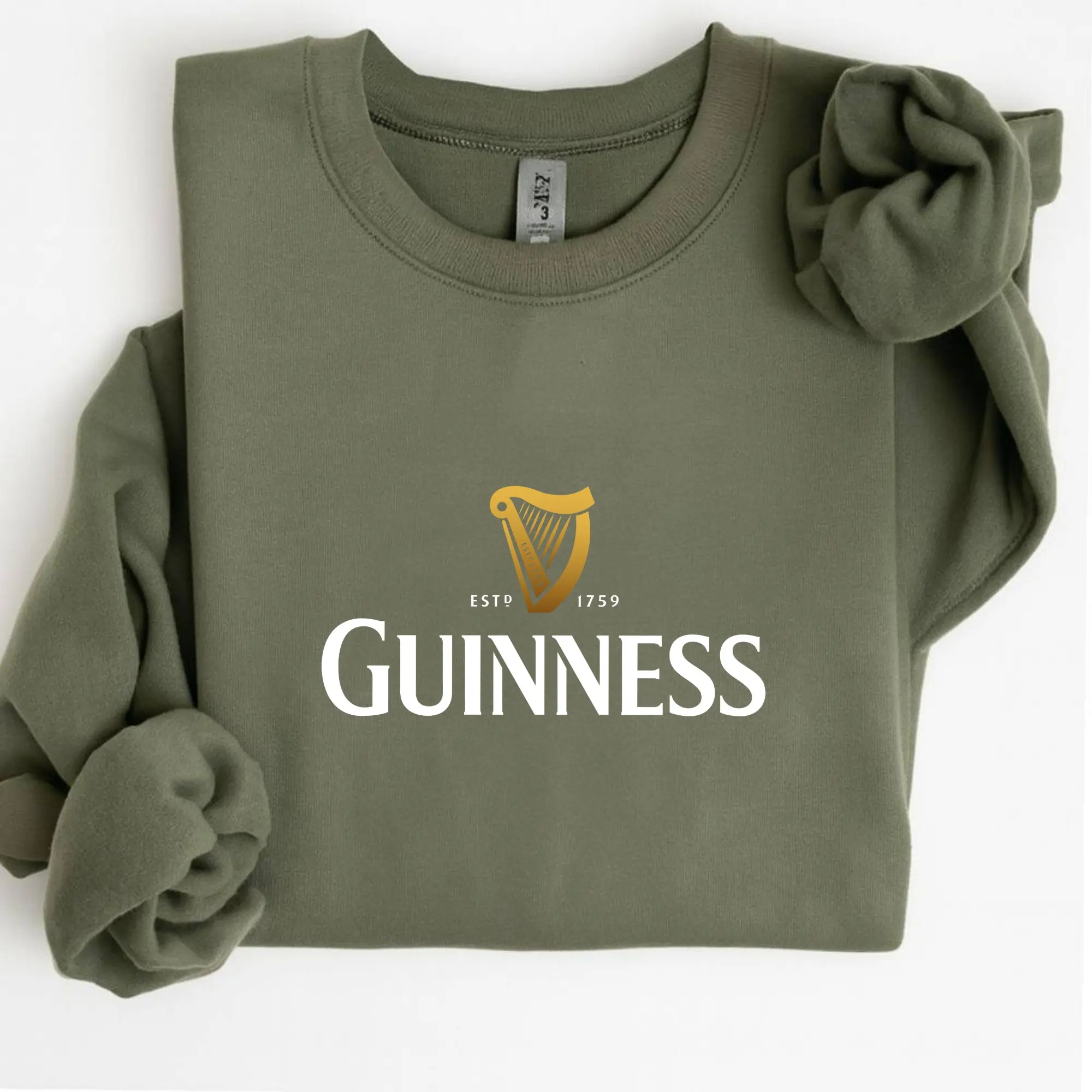 Retro Guinness Sweatshirt, Classic Irish Beer Logo, Vintage Harp Graphic Sweatshirt, Cozy Cotton Blend Pullover, Casual Streetwear Top, Men's and Women's Beer Merch, Gifts for Fans, Trendy Sweatshirt