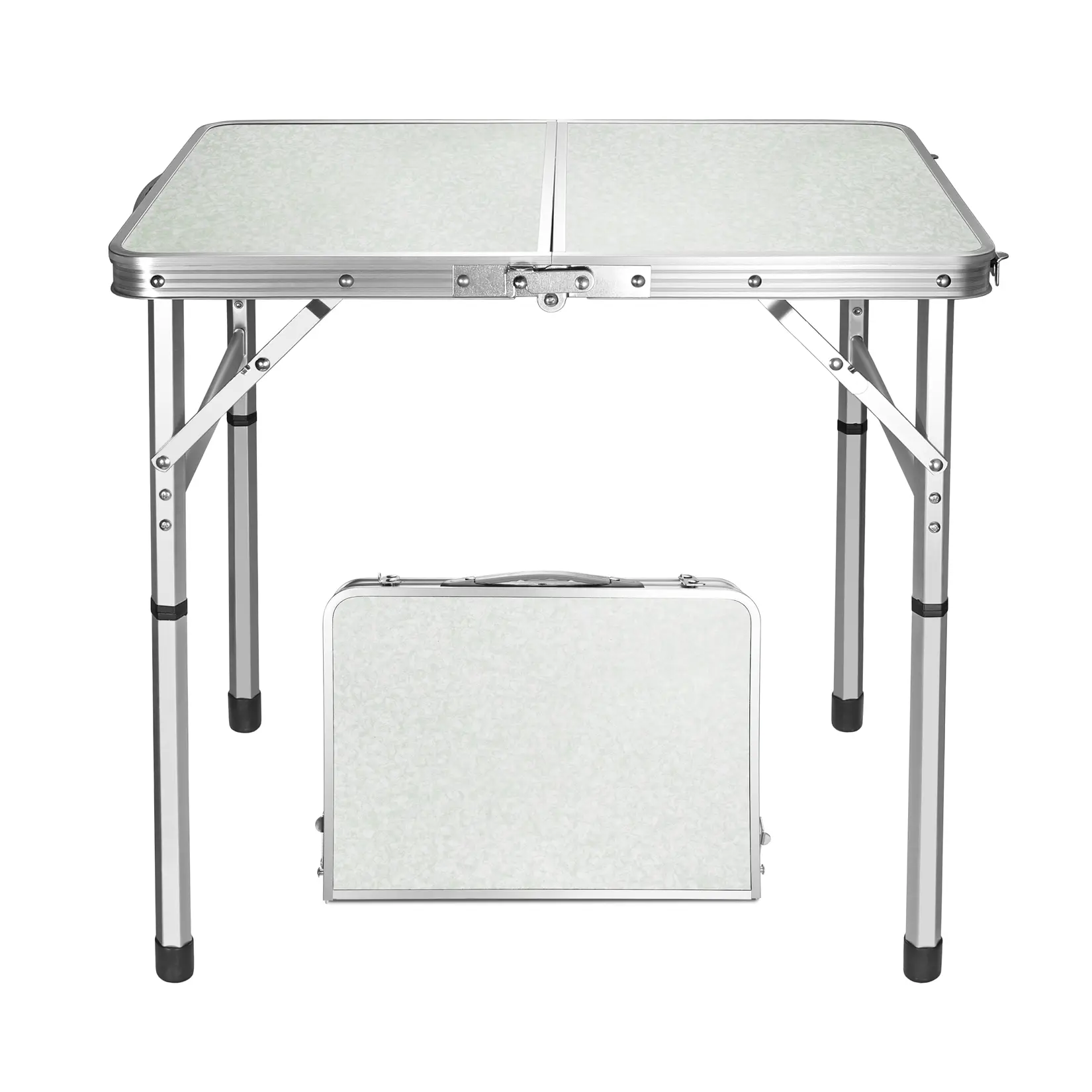 #backtoschool VILLEY Folding Camping Table, 2ft Small Portable Lightweight Outdoor Table with Aluminum Adjustable Legs for Travel Picnic Cooking Beach