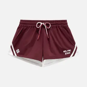 Aelfric Eden Contrast Trim Mini Shorts Elastic Waist Drawstring Lightweight Sporty Casual Shorts