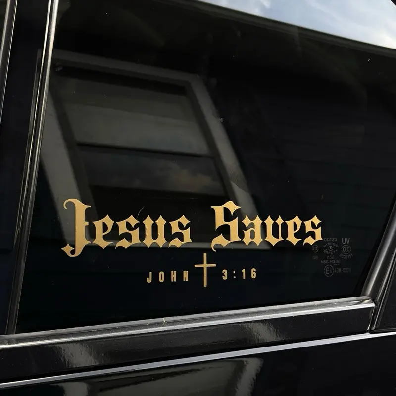 Jesus saves - John 3:16 - Faith based - Christian Vinyl Decal – Waterproof Sticker